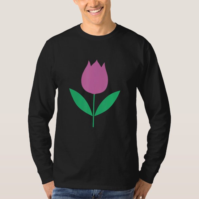 Purple Tulip Flower   Gardening Gardener Botanist  T Shirt (Framsida)