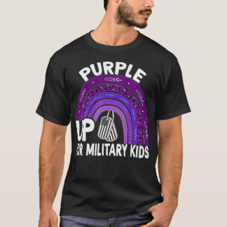 Purple up for Military Kids Rainbow Military Child T Shirt
