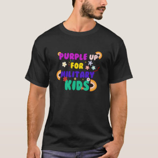 PURPLE UP FOR  MILITARY KIDS T SHIRT