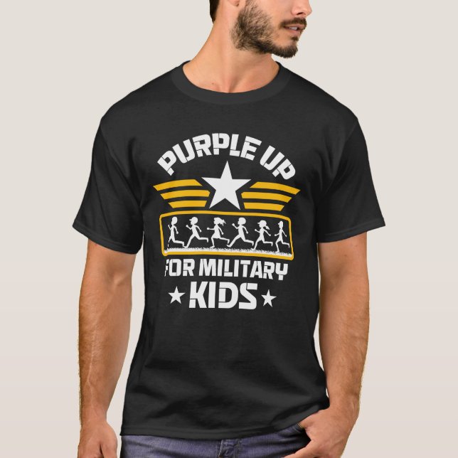Purple Up For Military  Little Heroes Childpur boy T Shirt (Framsida)