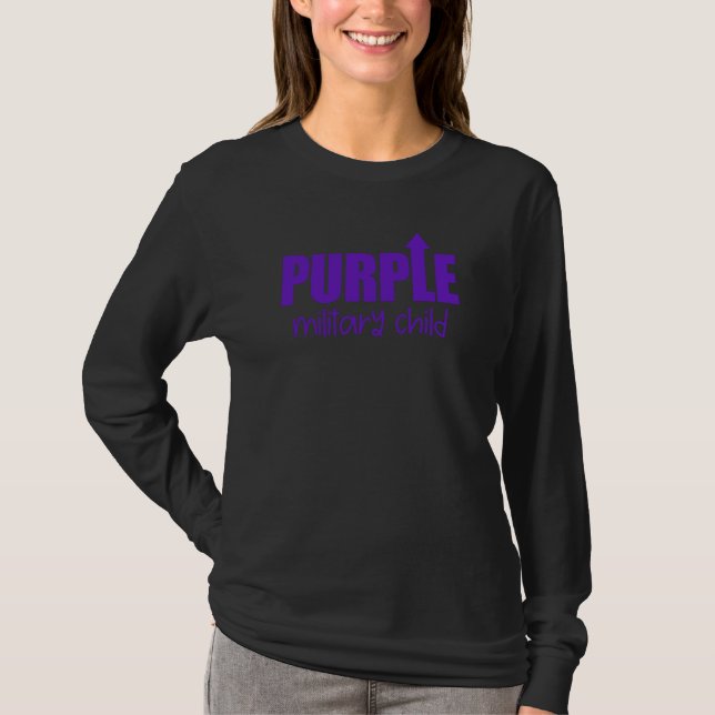 Purple Up Military Child Month Kids Purple Up T Shirt (Framsida)