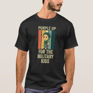 Purple Up Military Strong Child Kids Support Appre T Shirt