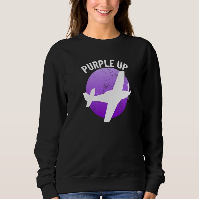 Purple Up P51 Mustang Military Kids boys P 51 Purp T Shirt (Framsida)