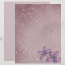 Purple Vintage Floral Scrapbook Paper – Soft Lilac