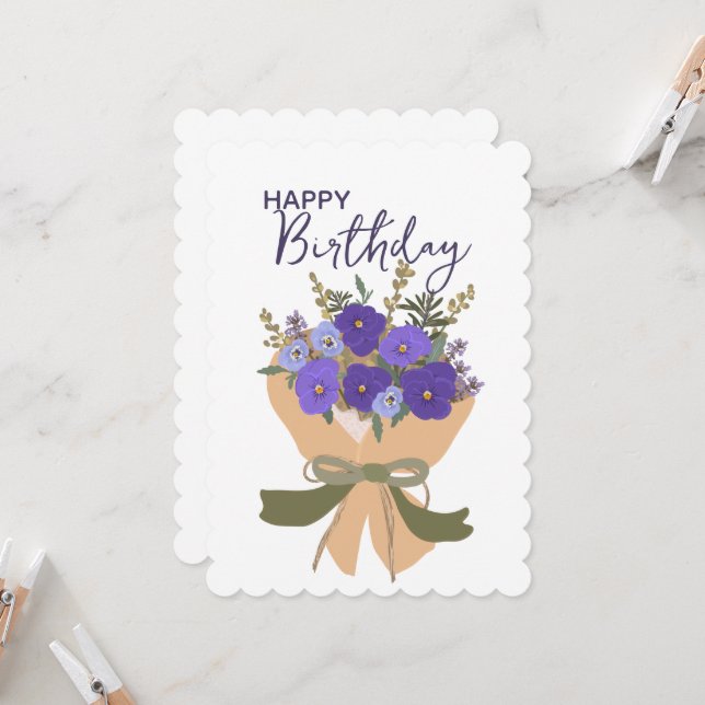 Purple Violets February Birth Flower Bouquet  (Fram/Back In Situ)