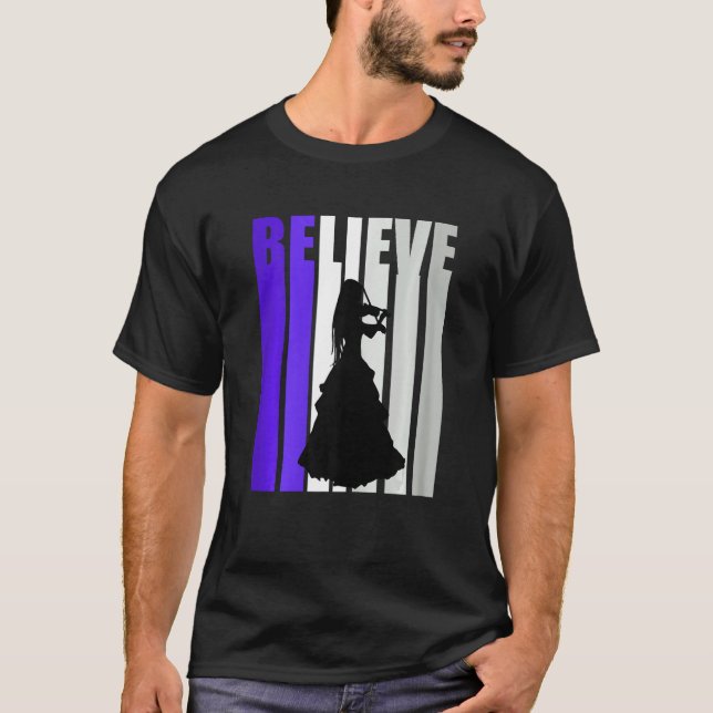 Purple Violin Retro Girls Text Violinist Quotes Wo T Shirt (Framsida)
