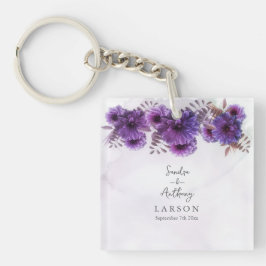 Purple Watercolor Chrysanthemum Wedding
