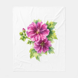 Purple Watercolor Flower Illustration Fleecefilt