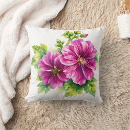 Purple Watercolor Flower Illustration Kudde