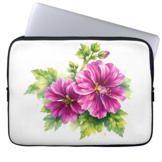 Purple Watercolor Flower Illustration  Laptop Fodral