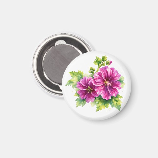 Purple Watercolor Flower Illustration  Magnet (Front/Back)