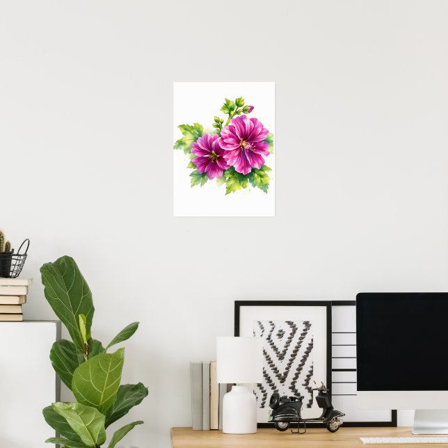 Purple Watercolor Flower Illustration  Poster (Hemmakontoret)