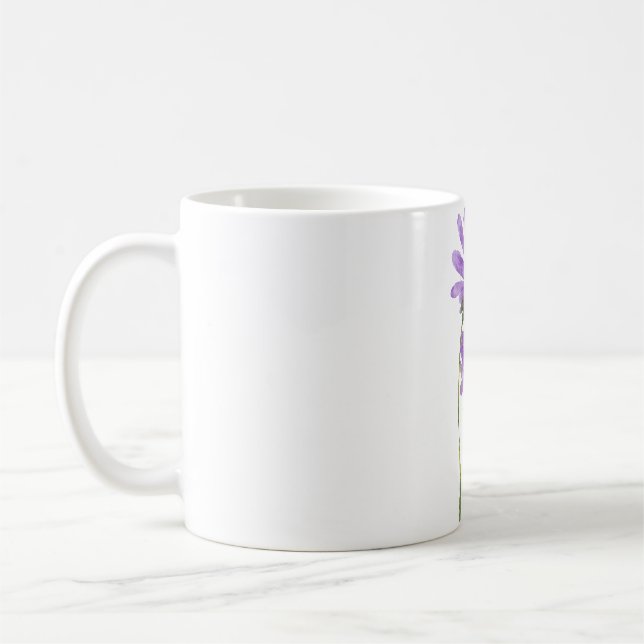 Purple Watercolor Minimalist Botanical Kaffemugg (Vänster)