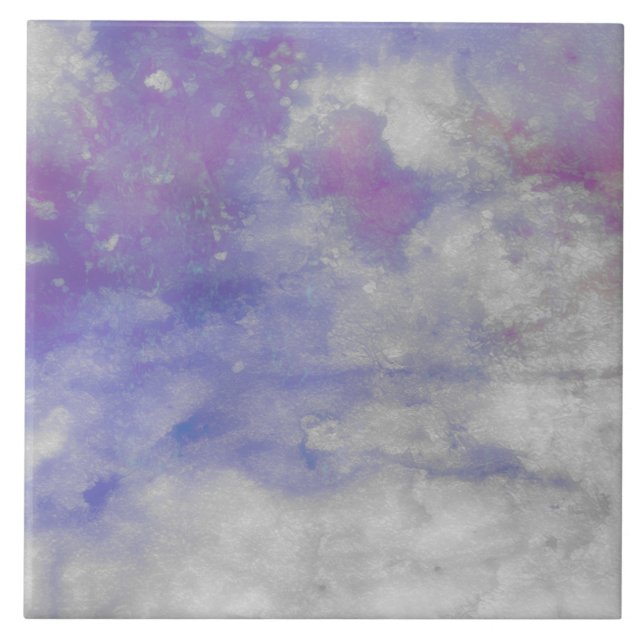 Purple Watercolor Square Art Tile  Kakelplatta (Framsidan)