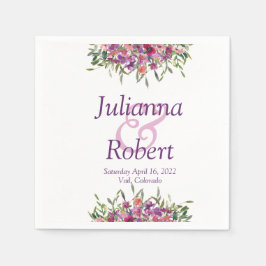 Purple watercolor wildflowers  napkins pappersservett