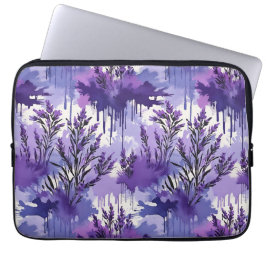 Purple Watercolor with Florals Laptop Fodral