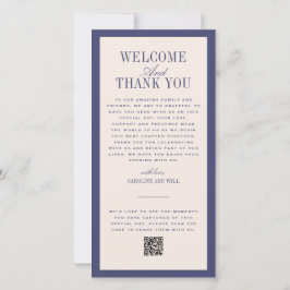 Purple Wedding Ceremony or Reception Welcome Tack Kort