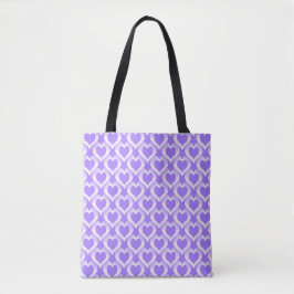Purple White Hearts Pattern Tygkasse