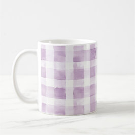 Purple White Plaid Stripes Kaffemugg