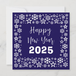 Purple white Square wish card with golden stars Julkort