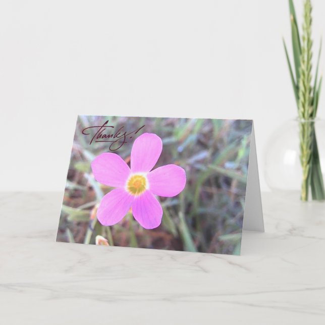 Purple Wildflower Blank Thank You Card Tack Kort (Framsida)