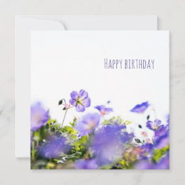 Purple Wildflower Happy Birthday Card Kort