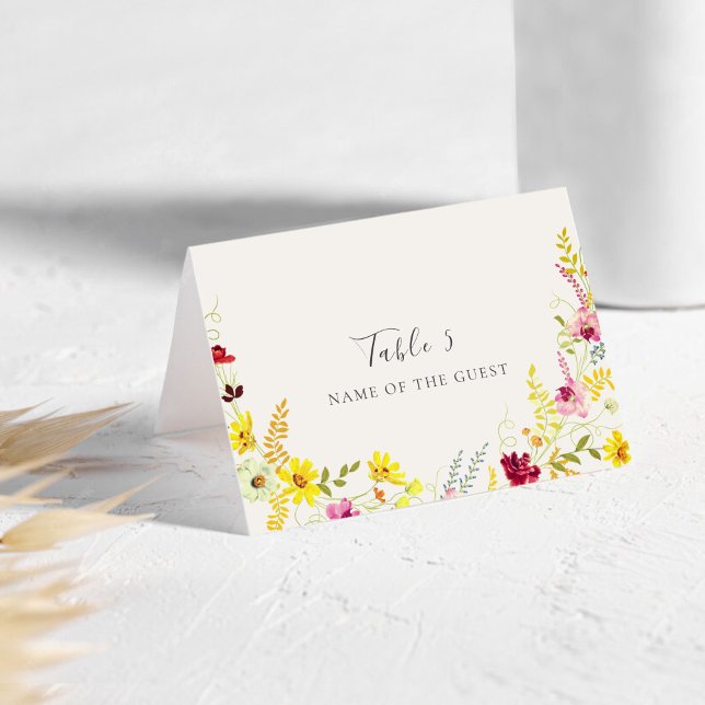 Purple Wildflower Orchid Wreath Wedding Place card Bordsnummer (Skapare uppladdad)