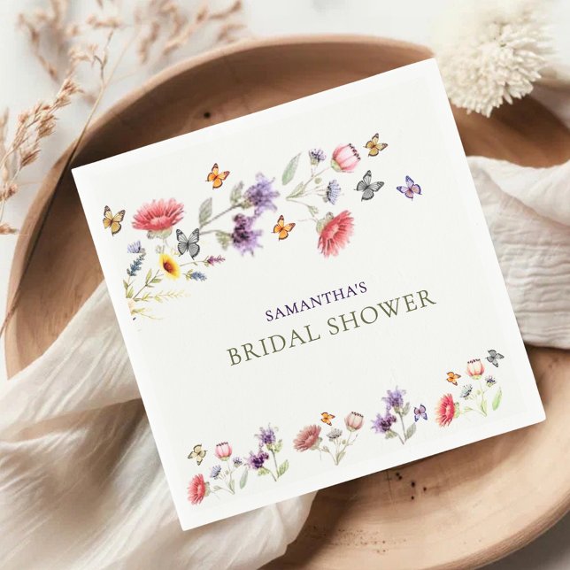 Purple Wildflower Storybook Bridal Shower  Pappersservett (Skapare uppladdad)
