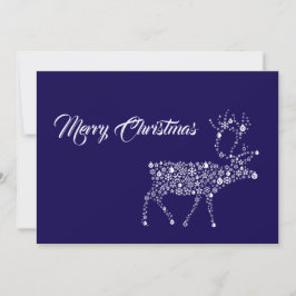 Purple wish card Merry Christmas reindeer Julkort