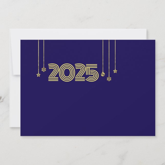 Purple wish card New Year with christmas symbols Julkort (Framsida)
