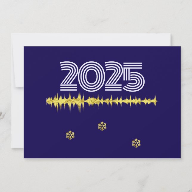 Purple wish card New Year with wave snowflakes Julkort (Framsida)