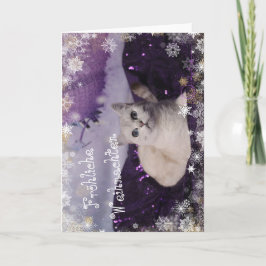 Purple XMAS Cats Helgkort