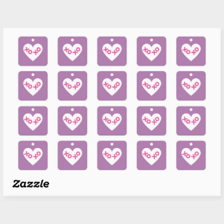 Purple XOXO Heart Valentine's Day Sticker Fyrkantigt Klistermärke