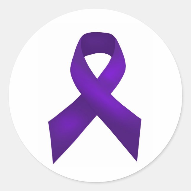 PurpleAwarenessRibbon.jpg Runt Klistermärke (Framsida)