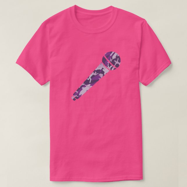 PurpleBerry Camo Mönster Microphone T Shirt (Design framsida)
