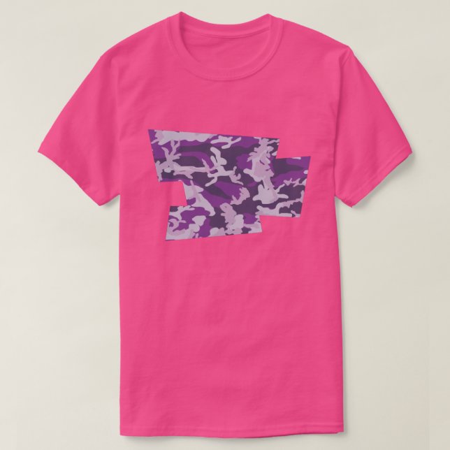 PurpleBerry Kamouflage Mönster Blown Pixel T Shirt (Design framsida)