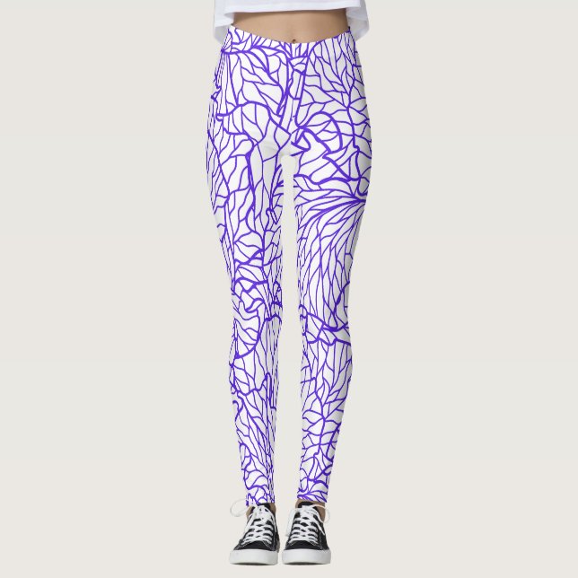 Purples linjer Patton  Leggings (Framsida)