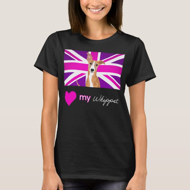 PURPLEWHIPPET (DARK) Basic T Shirt (Framsida)
