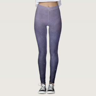Purplilica Blue Watercolor Starry Nattfoder Leggings