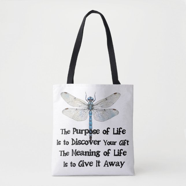 Purpose of life quote talent mission dragonfly bug tygkasse (Framsida)
