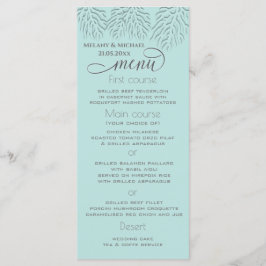 Purpurblå, präglad romantisk korallkalligrafi meny