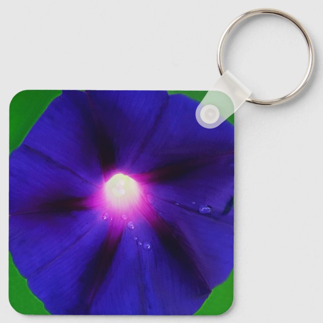 Purpurblomma för ängsgloria  nyckelring (Baksida)
