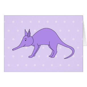 Purpurfärgad Aardvark Hälsningskort