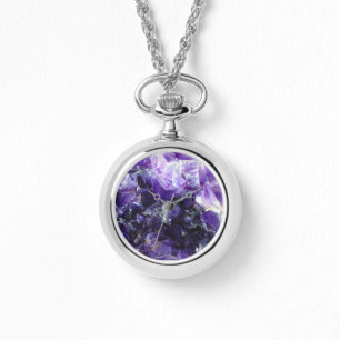 Purpurfärgad amethyst armbandsur