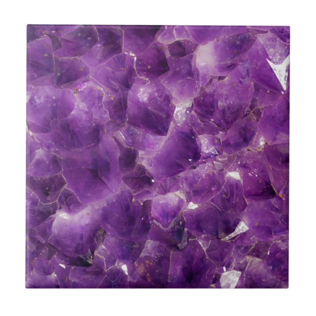 Purpurfärgad Amethyst Gemstonesten Februari Kakelplatta (Framsidan)