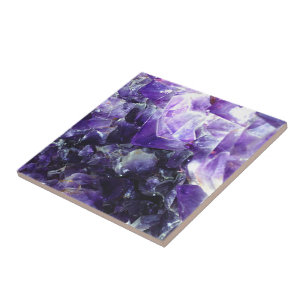 Purpurfärgad amethyst kakelplatta