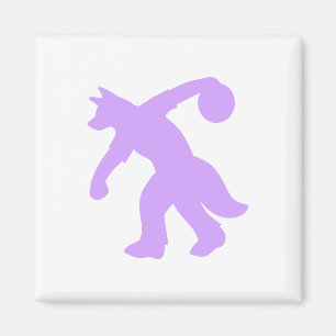 Purpurfärgad Anthropomorphic hund- bowlingmagnet Magnet