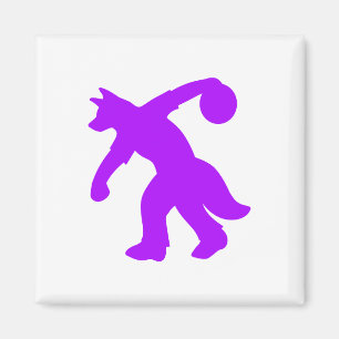 Purpurfärgad Anthropomorphic hund- bowlingmagnet Magnet