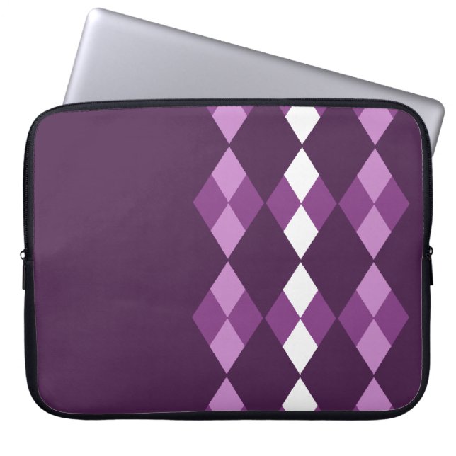 Purpurfärgad argyle laptop fodral (Framsidan)