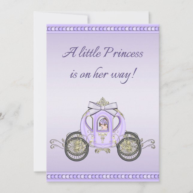 Purpurfärgad baby shower för Princess Arbeta som Inbjudningar (Framsida)